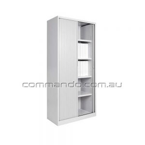 Tambour Sliding Door Storage Cabinet